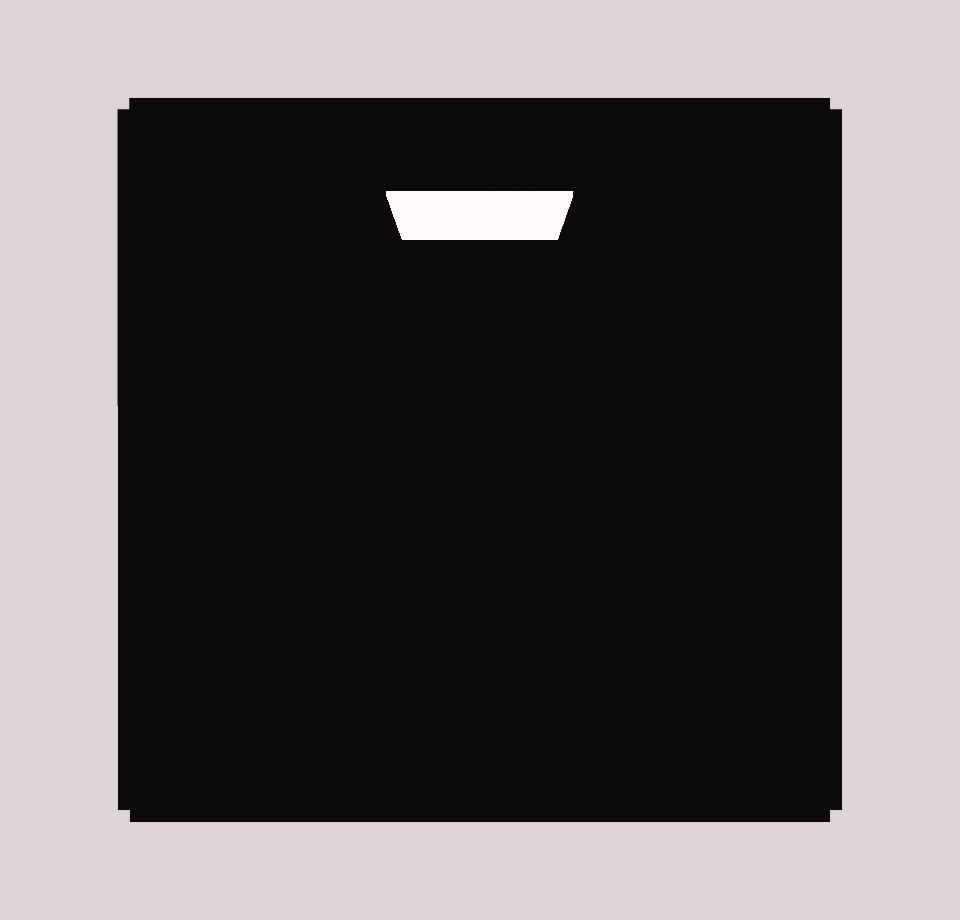 Cornell box lit only by its area light, everything outside the direct light is black